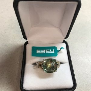 Effy Sparkly Size 7 Silver & Gold amethyst ring